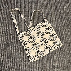 Freda Salvador Rose Canvas Black and Cream Tote Bag